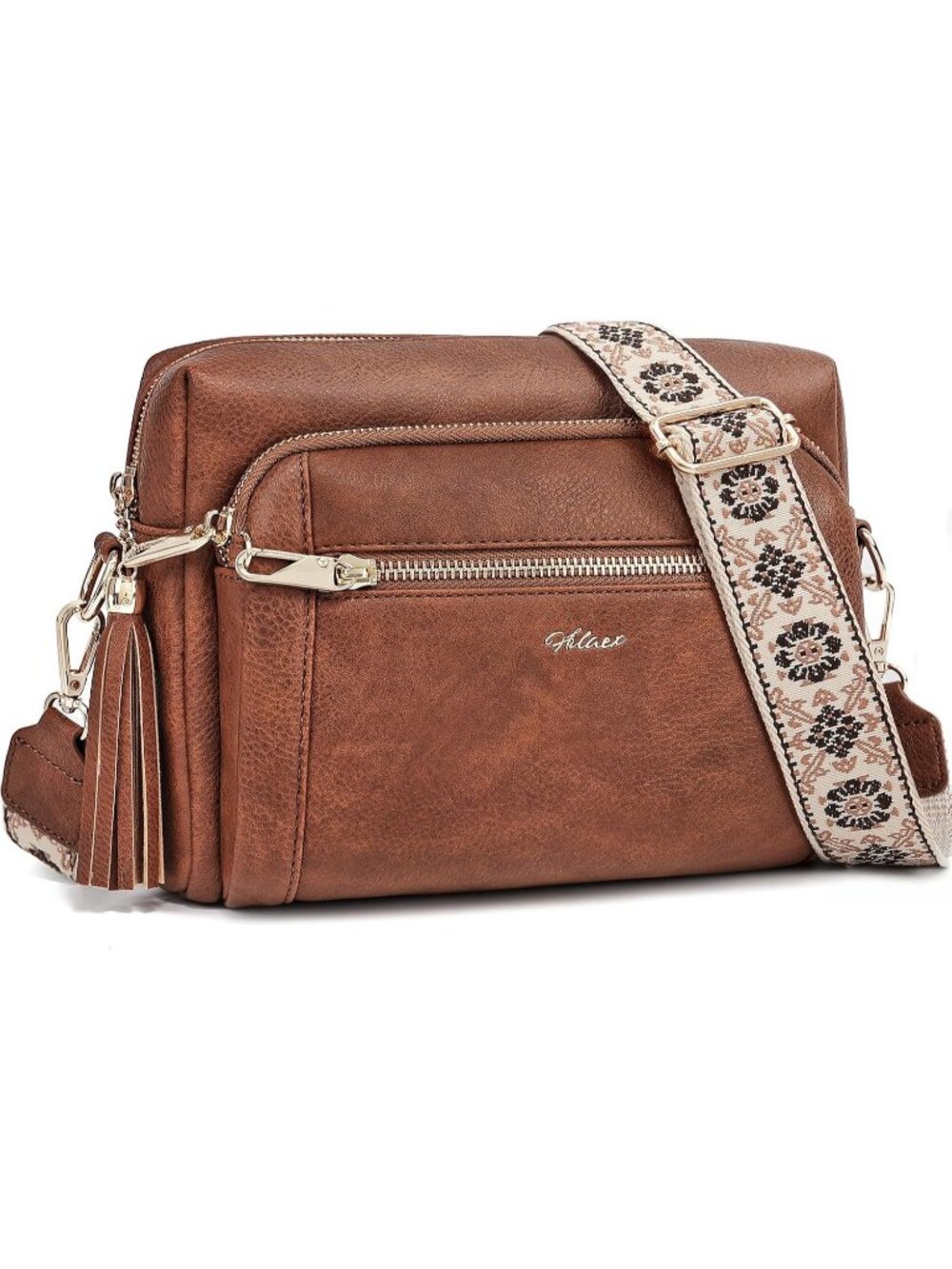 Women's Brown Vegan Leather Purses Stylish Designer Pockets Crossbody Bags